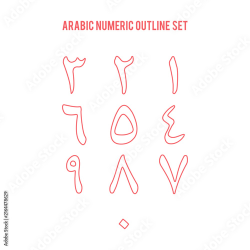 Arabic number set  design vector illustration.