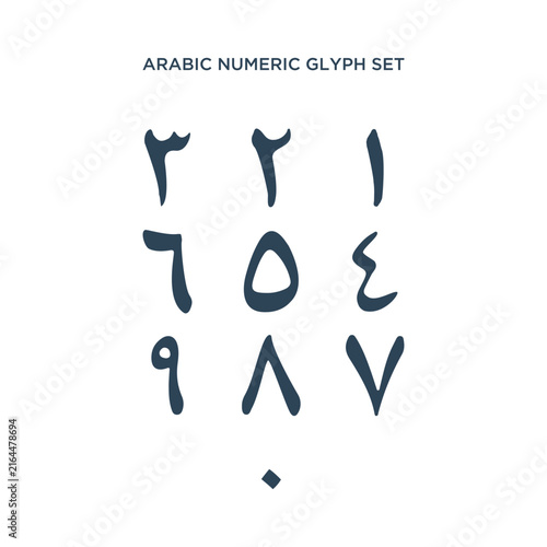 Arabic number set  design vector illustration.
