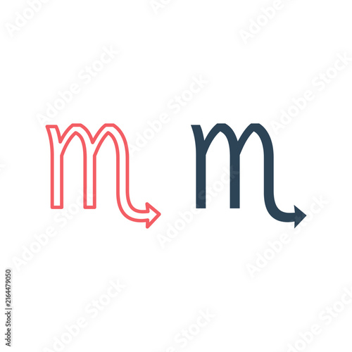 Scorpio zodiac sign vector icons set illustration.