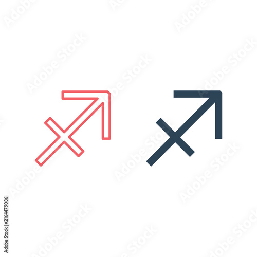 Sagittarius sign icons set vector illustration.