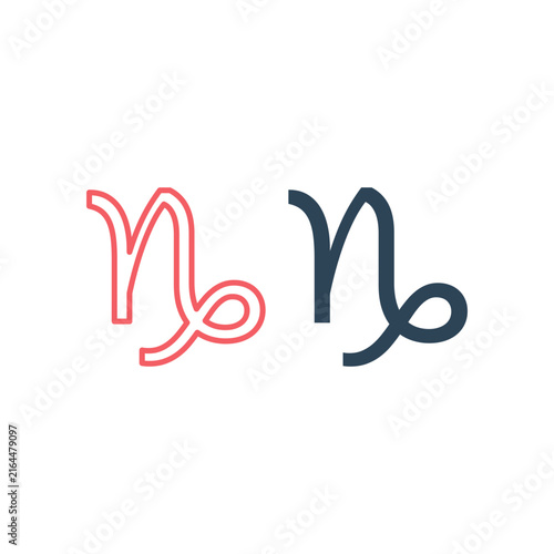 Capricorn symbol icons set vector illustration