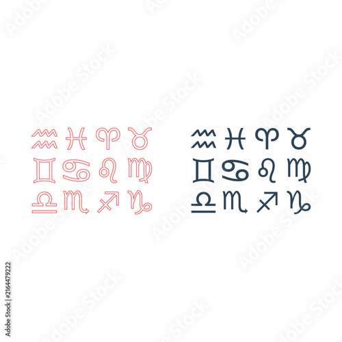 Zodiac horoscope sign design vector set illustration.