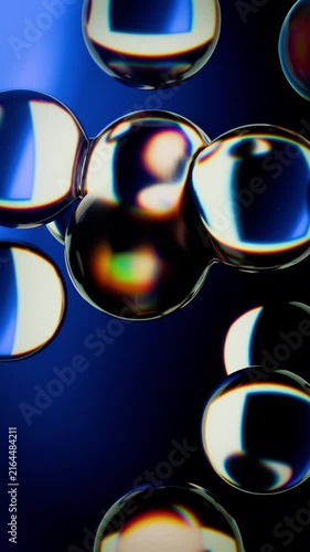 Abstract Blue Glass Metaballs