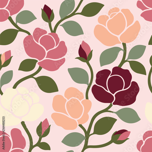 Geometric Hibiscus Floral Seamless Pattern Source