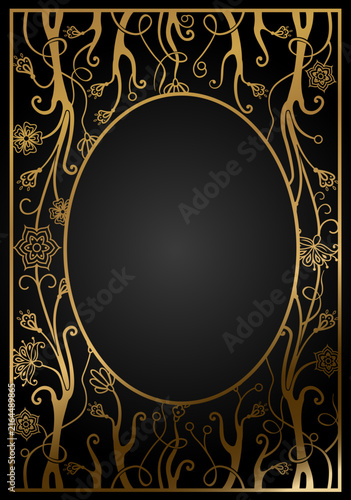 Background frame of floral ornament flowers