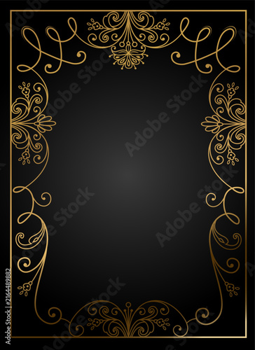 Oval arch with plant motifs and flowers