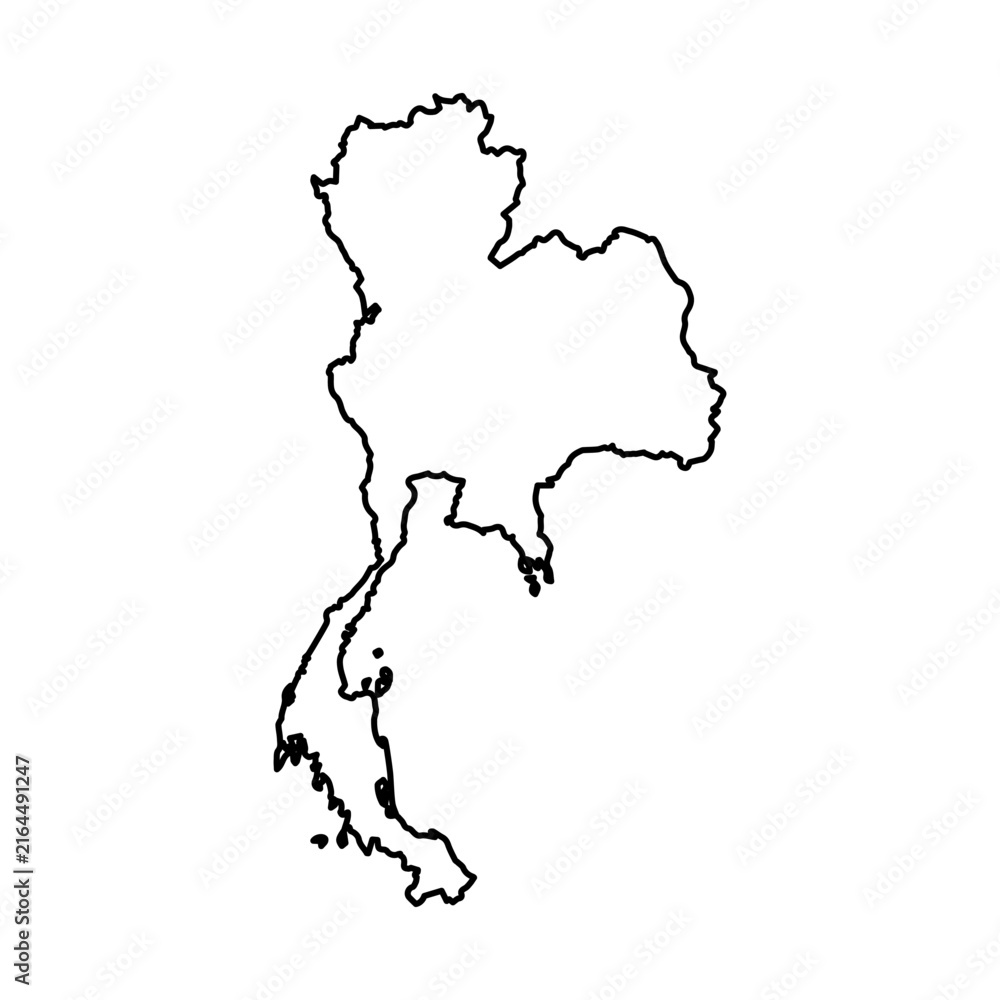 Fototapeta premium Thailand map icon Asia outline logo design illustration