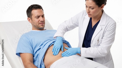 Adult Patient Undergoing Abdominal Examination for Suspected Acute Appendicitis