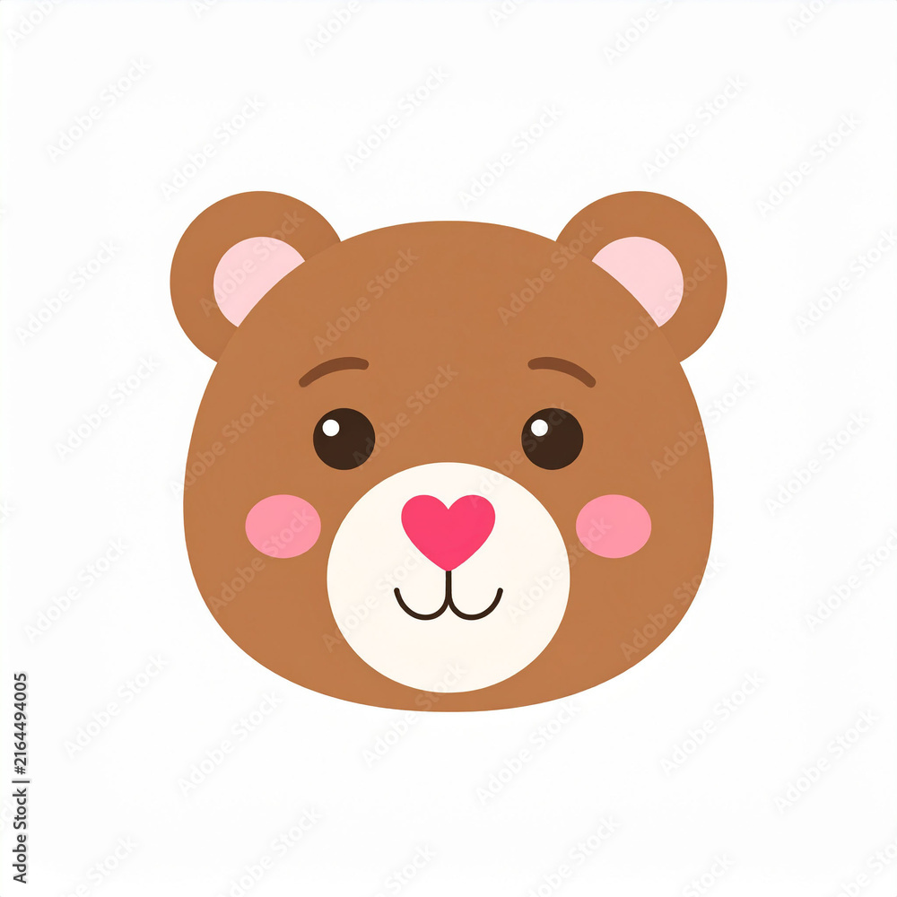 Fototapeta premium a cute teddy bear wearing a white heart shaped shirt, which has an emoji of another heart on it.