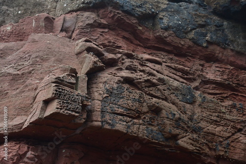 Rock formations in the cliffs, Dunmore East Cliff Walk, Co. Wexford, Ireland