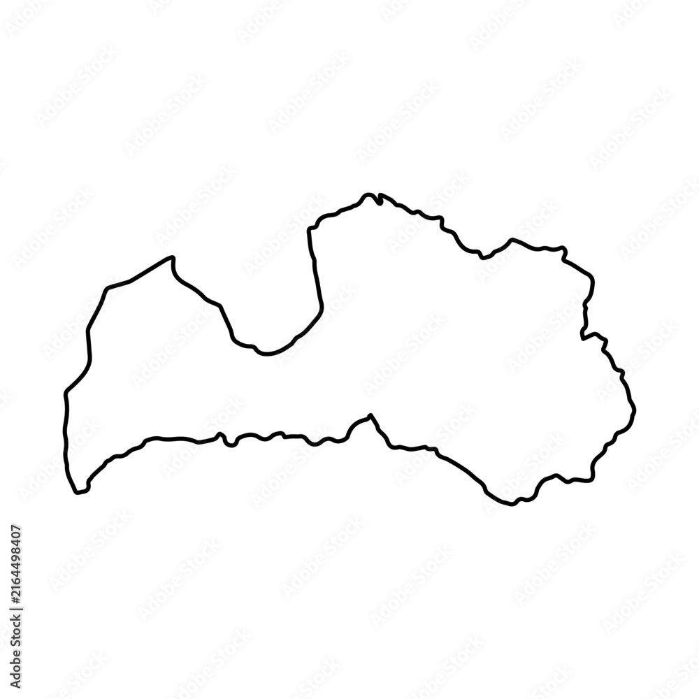 Fototapeta premium Latvia map icon Europe outline logo design illustration