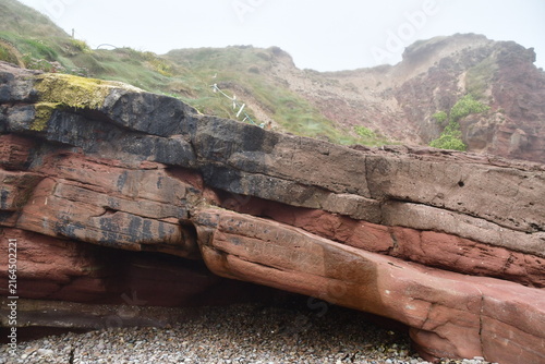 Rock formations in the cliffs, Dunmore East Cliff Walk, Co. Wexford, Ireland