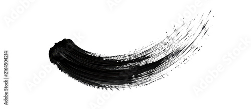 Black short curved brush smile on transparent background