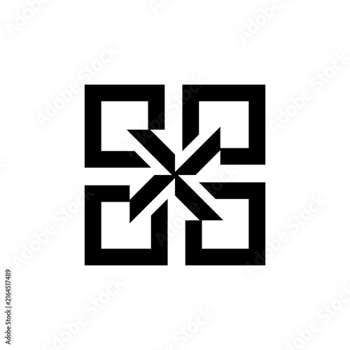 Abstract Geometric Arrow Logo – Modern Minimalist Black and White Monogram

