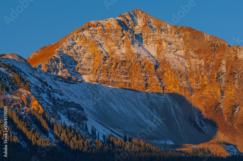 Autumn landscape of Wilson Peak at sunrise, San Juan Mountains, Colorado, USA