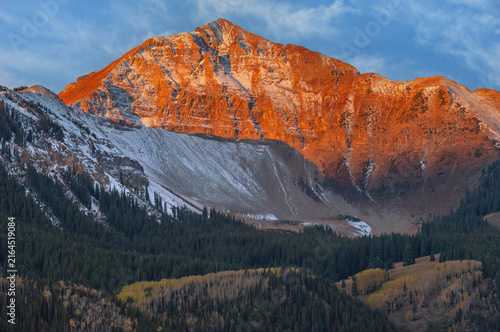 Autumn landscape of Wilson Peak at sunrise, San Juan Mountains, Colorado, USA