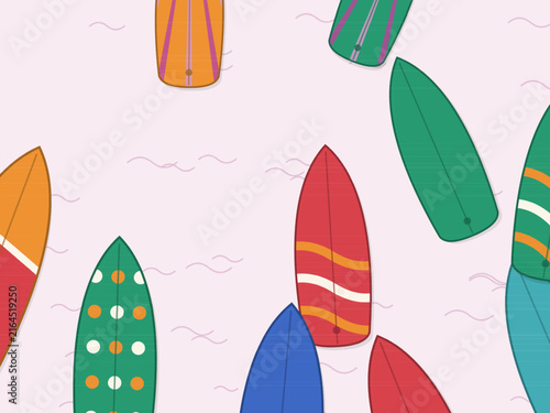 Photography Striped Surfboards Tropical Surf Pattern Background