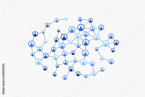 Quadro su tela Connected human network