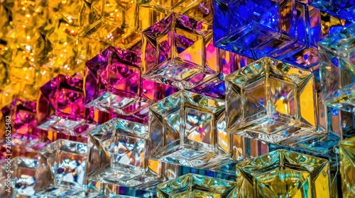 Vibrant Crystal Formation with Colorful Texture.