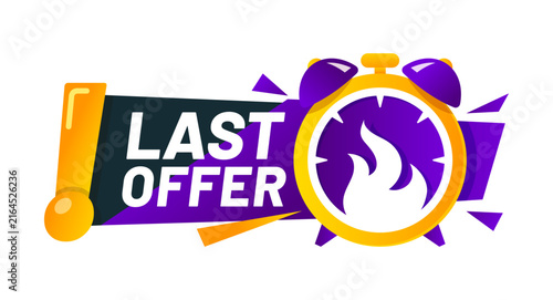 Foto Last time sale, price off offer countdown badge