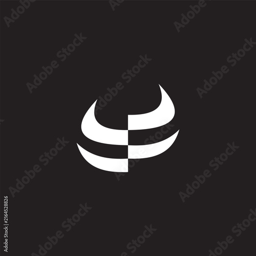 letter bd simple abstract stripes motion logo vector