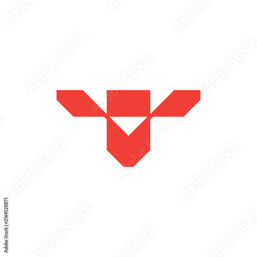 stag's head simple abstract geometric logo vector
