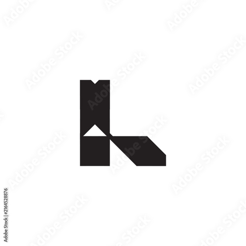 letter l fashion shape simple geometric logo vector