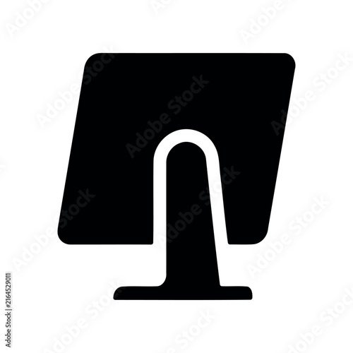 Canvas Print Computer monitor icon on white background, isolated flat symbol design vector illustration