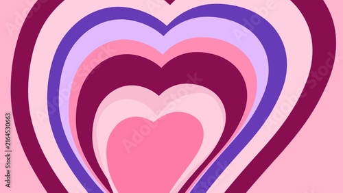 Hearts Background Colorful Tunnel Vector Illustration