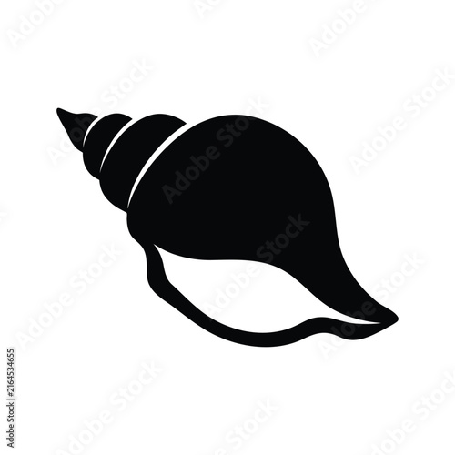 Foto Black conch seashell silhouette icon for coastal and marine theme