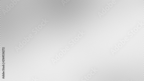 Subtle monochrome halftone line pattern with fine diagonal stripes creating a minimal gradient transition for modern print overlay and web background