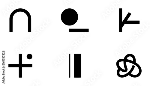 70 Minimalist Geometric Icons Set, Abstract Shapes Collection, Modern Vector Symbols, Clean Design Elements, Black and White Graphic Resources 100