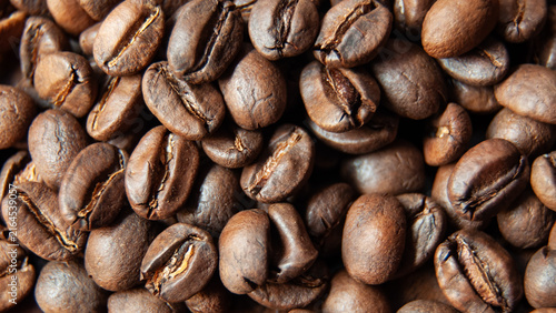 Konstfotografi Roasted Coffee Beans Creating a Rich Brown Texture Background