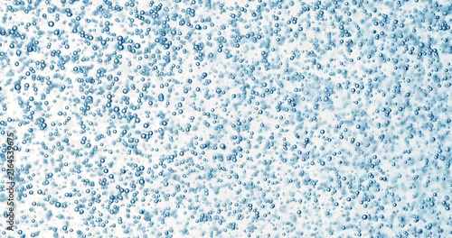 Abstract blue water bubbles background with floating air spheres.