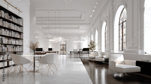 Bright and Modern Office Space with Elegant Design and Natural Light