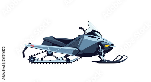 Modern Snowmobile Vehicle for Winter Sports and Transportation.