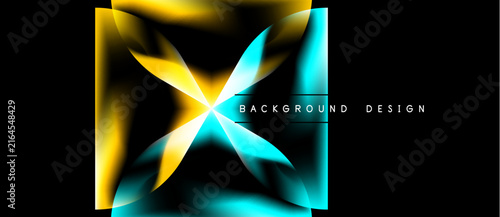 Принти на полотні Abstract square design features vibrant blue, yellow gradients