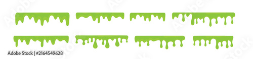 Green Slime Dripping Borders and Gooey Liquid Divider Collection