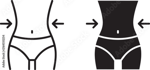 Weight loss icon line and solid style vector illustration