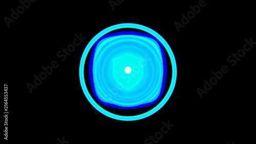 Abstract blue shield icon animation digital security and protection concept technology background