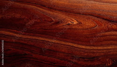 Close-up of polished mahogany wood grain, luxurious reddish-brown tones, elegant flowing patterns, smooth reflective surface