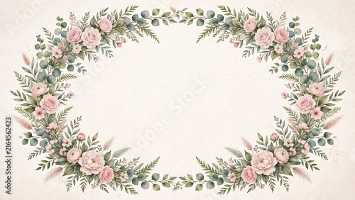Floral Botanical Wreath Art Design