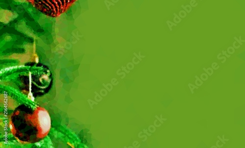 christmas, bauble, ornament, pine, green background