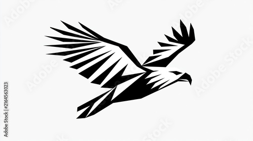 Minimalist geometric eagle flying icon graphic illustration for creative branding logo design elements