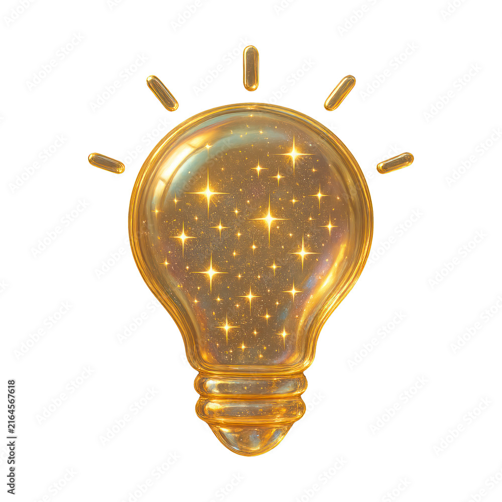 Naklejka premium PNG Glowing golden lightbulb illustration