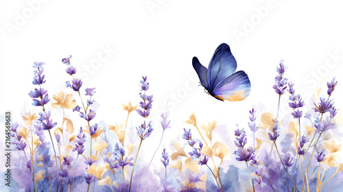 watercolor botanical butterfly and Carnation flowers texture template background. Design for wedding, vip cover, poster, rsvp moderncard.Valentine's Day