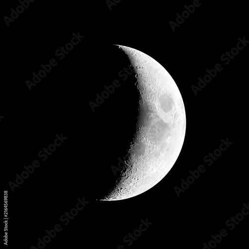 Obraz na płótnie Crescent Moon Against a Black Background