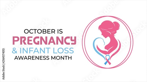 Pregnancy and Infant Loss Awareness Month animation featuring a mother and baby silhouette, promoting remembrance, compassion, support, and healing.