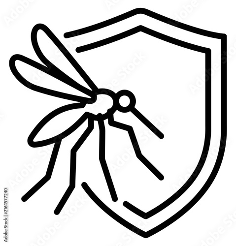 Quadro su tela Mosquito protection shield line icon