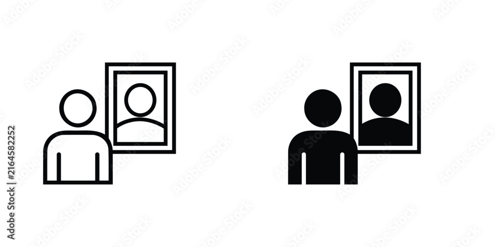 Fototapeta premium User Profile and Portrait Photo Icon Set